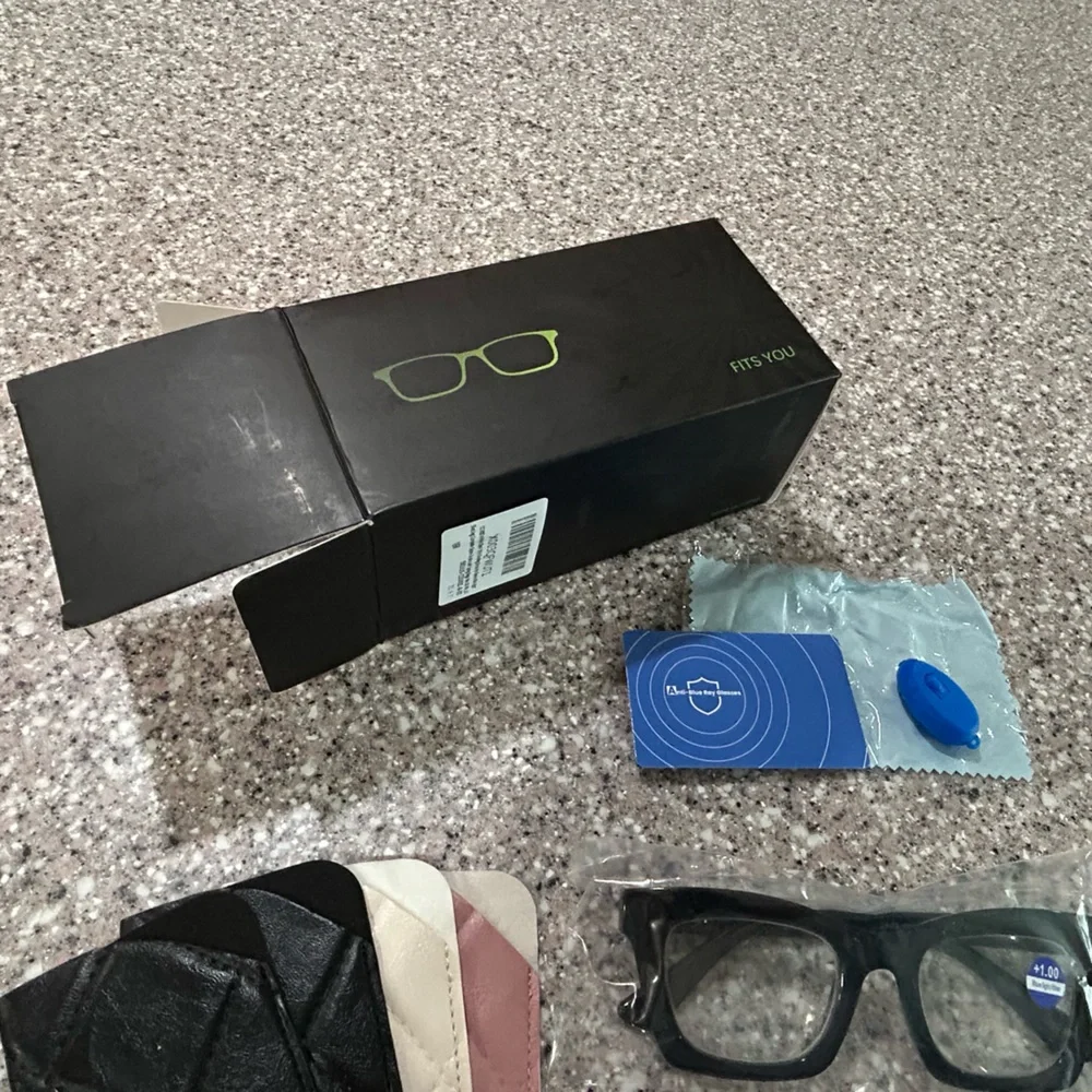 Set of Three Stylish Blue Light Reading Glasses, NWT, 1.0 Power.